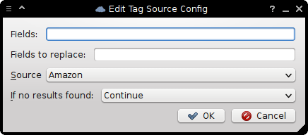 Masstagging Tag Source Configuration dialog.