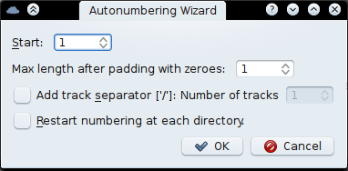 Track numbering wizard.